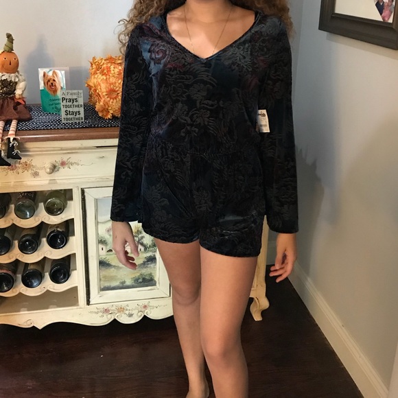 Charlotte Russe Pants - NWT velvet Romper